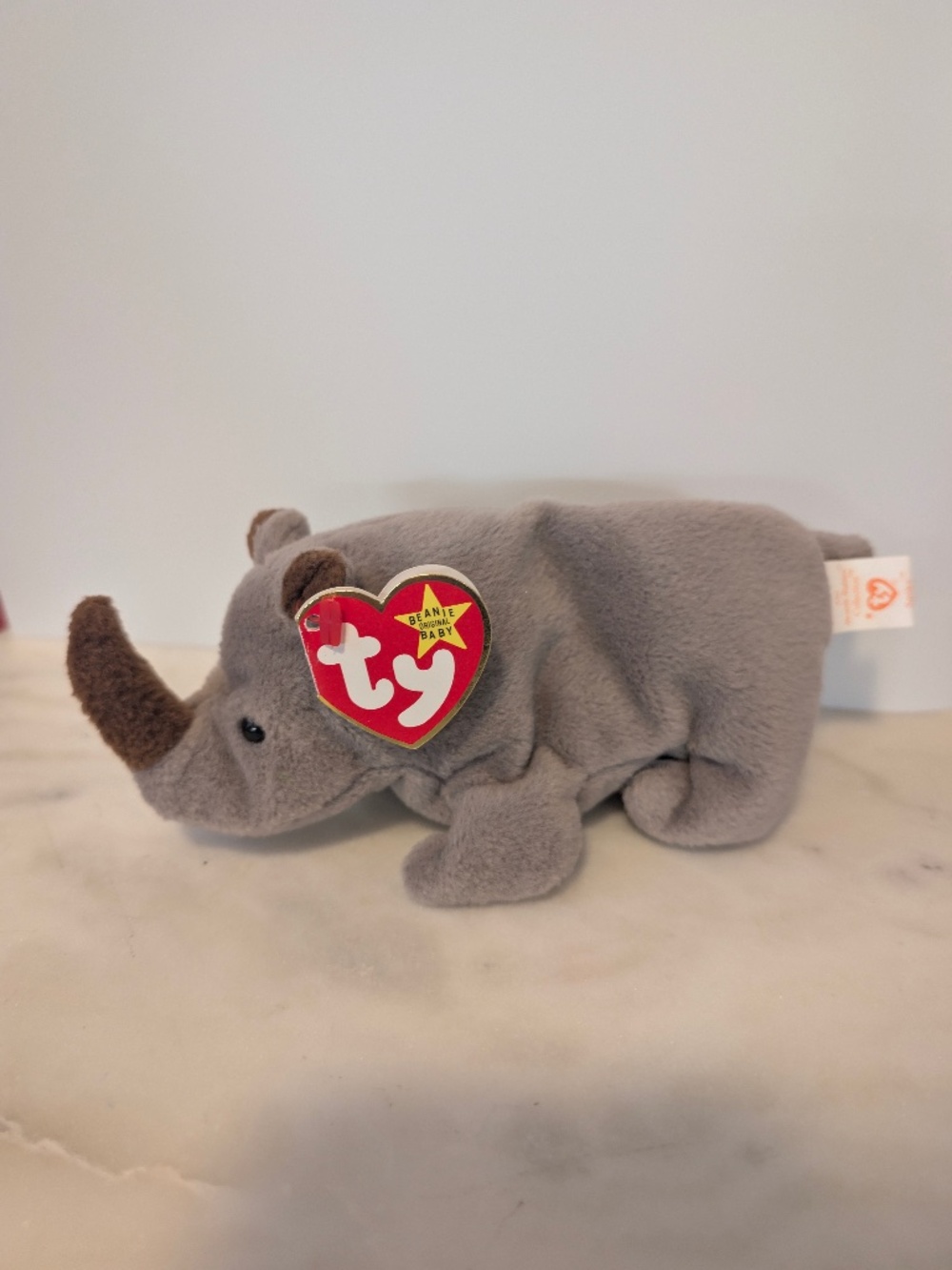 Ty Beanie Baby Spike The Rhino with Hang Tag Gray PVC PELLETS MINT Rhinosaurus